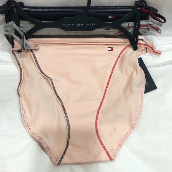 Tommy Hilfiger 3pack contrast stitching cotton double string bikini panties XL‎ - Picture 4 of 13